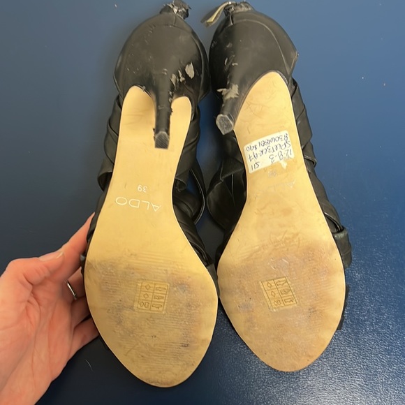 Also Black Strappy Heels - Picture 6 of 7